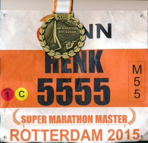 Henks startnummer en medaille