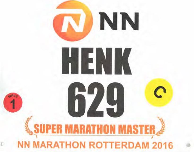 Startnummer Henk 629 Super marathon master
