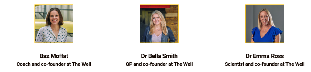 De drie vrouwen achter The Well, plaatje van hun website